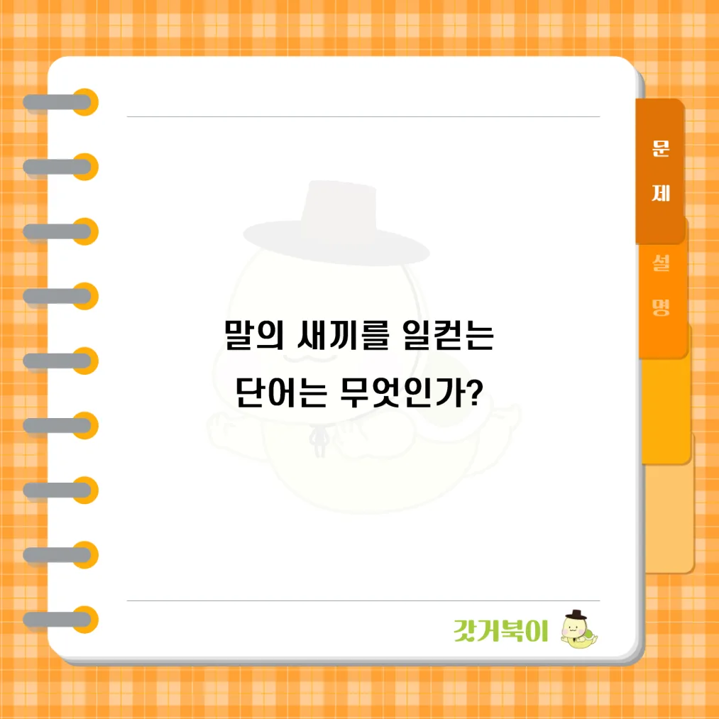 말의 새끼를 일컫는 단어는 무엇인가? 문제 이미지